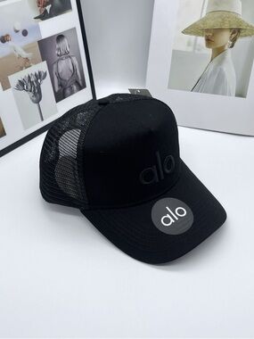 ALO Yoga Black Mesh Trucker Hat